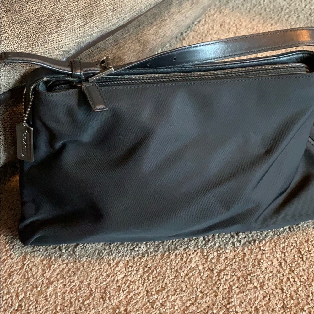 Coach Mercer Black nylon shoulder bag.  H9J-7406